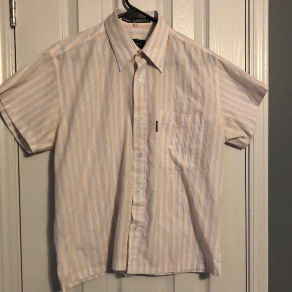 Versace Pastel Stripe Breezy Button-Up - Picture 2 of 10